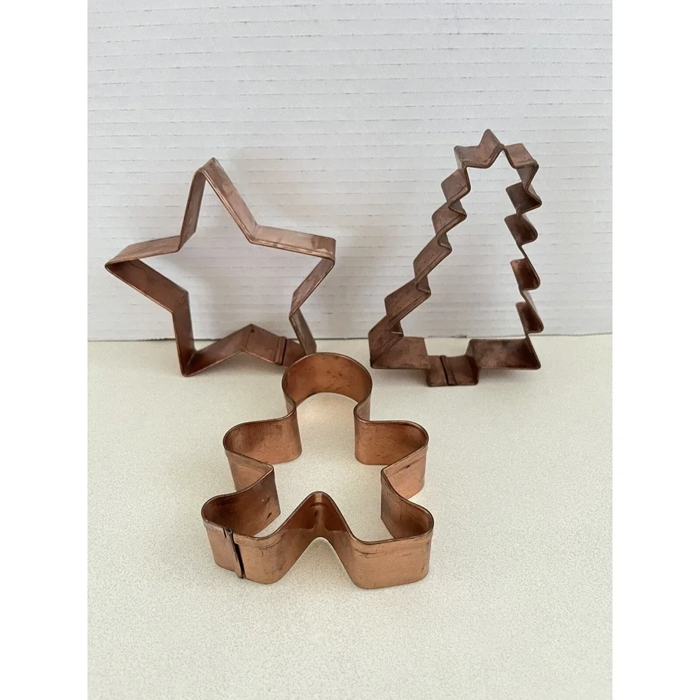 BIG! Copper Cookie Cutters Christmas Tree Star Gingerbread Man 5-6